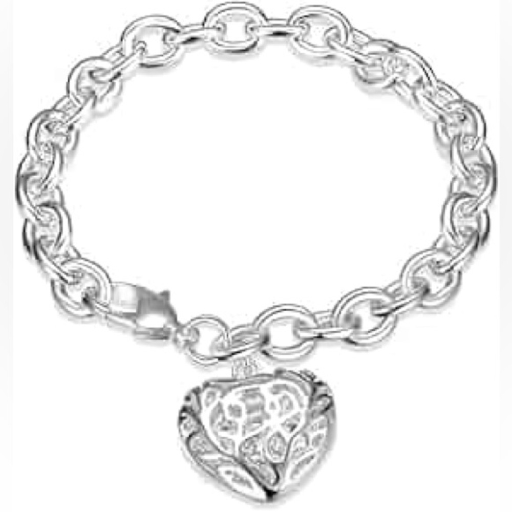Silver Heart Charm Bracelet